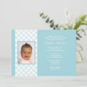 Invitation photo Blue En vichy (Debout devant)