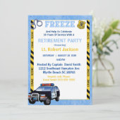Invitation Photo Blue Police Agent Parti de retraite (Debout devant)