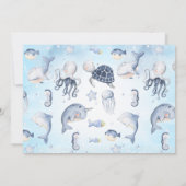 Invitation Photo Blue Sea Turtle One der The Sea 1er annivers (Dos)