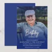 Invitation Photo Blue Shadow Anniversaire Dîner 93e anniversa (Devant / Derrière)