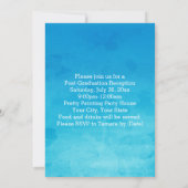 Invitation Photo Blue Watercolor Lycée Graduation/fête (Dos)