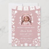 Invitation Photo Blush Pink Cielito Lindo Baptism (Devant)
