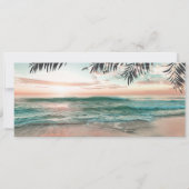 Invitation Photo Boarding Pass Plage tropicale Mariage (Dos)