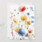 Invitation PHOTO Boho Aquarelle Fleur sauvage Sweet 16 Party (Dos)