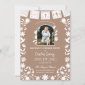 Invitation Photo Boho Brown Cielito Lindo Baptism (Devant)