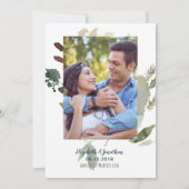 Invitation Photo Boho Burgundy Navy Mauve Floral Mariage (Dos)