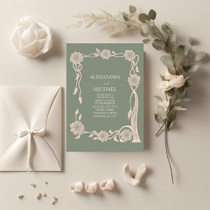 Invitation Photo Boho Chic Retro Floral Retro