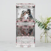 Invitation Photo Boho Dusty Rose Floral Mariage (Debout devant)