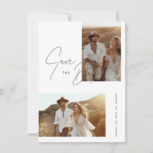 Invitation Photo Boho Enregistrer la date (Devant)