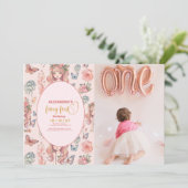 Invitation Photo Boho Fairy First Girl's 1st Birthday (Debout devant)