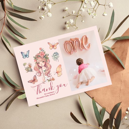 Invitation Photo Boho Fairy First Girl's 1st Birthday