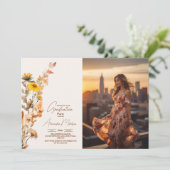Invitation Photo Boho Fleur sauvage Graduation (Debout devant)