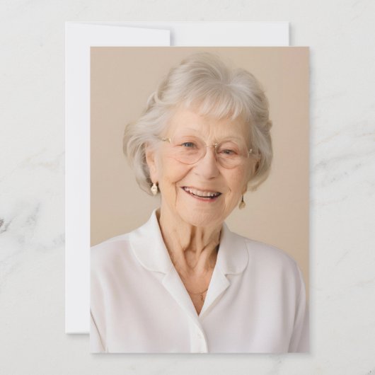 Invitation Photo Boho Floral 80e anniversaire (Dos)