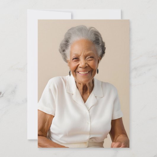 Invitation Photo Boho Floral 90e anniversaire (Dos)