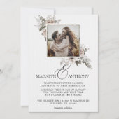 Invitation Photo Boho Floral Watercolor Mariage (Devant)