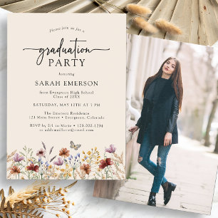 Invitation Photo Boho Graduation Party