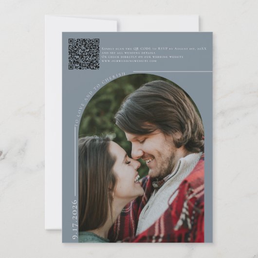 Invitation Photo Boho | Mariage de script de calligraphie min (Dos)