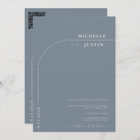 Invitation Photo Boho | Mariage de script de calligraphie min (Devant / Derrière)