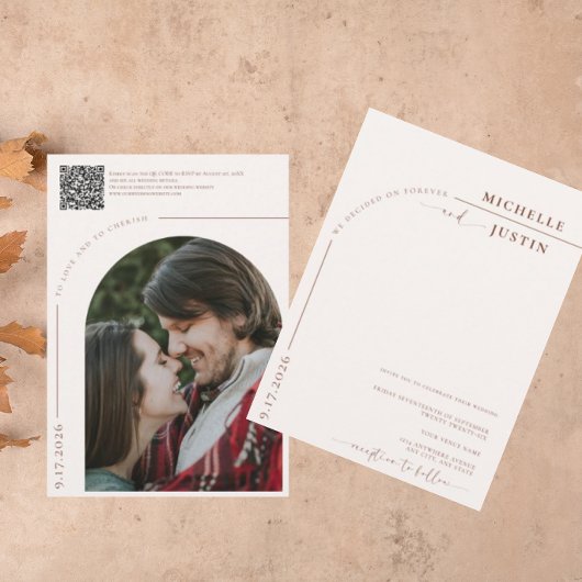 Invitation Photo Boho | Mariage de script de calligraphie min
