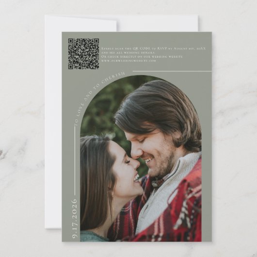 Invitation Photo Boho | Mariage de script de calligraphie min (Dos)