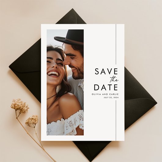 Invitation Photo Boho minimaliste moderne Enregistrer la date