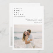 Invitation Photo Boho moderne QR Code Destination Mariage (Devant / Derrière)