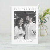 Invitation Photo Boho noir et blanc Enregistrer la date (Debout devant)