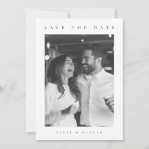 Invitation Photo Boho noir et blanc Enregistrer la date