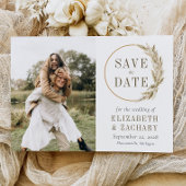 Invitation Photo Boho Pampas Grass Wreath Enregistrer la date