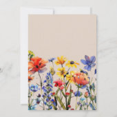 Invitation PHOTO Boho Pressé Fleur sauvage Sweet 16 Champagne (Dos)