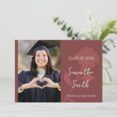 Invitation Photo Boho Rouge (Debout devant)