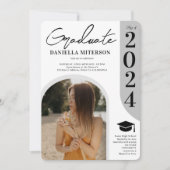 Invitation Photo bold 2023 Arch graduation blanche (Devant)
