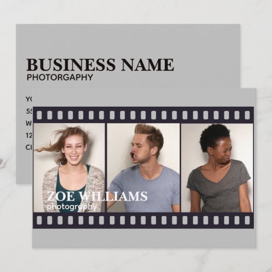 Invitation Photo Booth Film Bandes Photographie (Devant / Derrière)