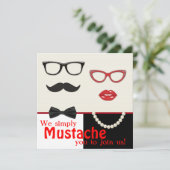 Invitation Photo Booth Prop Mustache fête d'anniversaire (Debout devant)