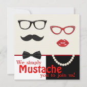 Invitation Photo Booth Prop Mustache fête d'anniversaire (Devant)