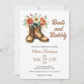 Invitation Photo Boots and Bubbly Western Bridal Shower (Devant)