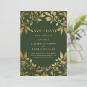 Invitation Photo botanique de feuillage forestier pour annonc (Debout devant)