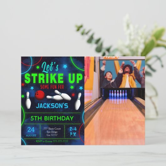 Invitation photo Bowling (Debout devant)