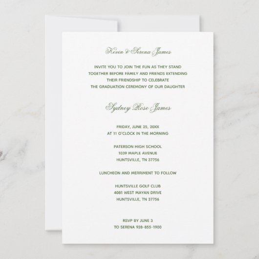 Invitation Photo Branches tropicales & Fleurs blanches Diplôm (Dos)