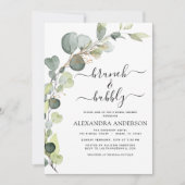 Invitation Photo Brunch & Fête des mariées Bubbly Eucalyptus (Devant)