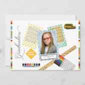 Invitation Photo Cadre moderne Diplôme élémentaire (Devant)