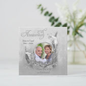 Invitation photo calla pour noces d'argent (Debout devant)