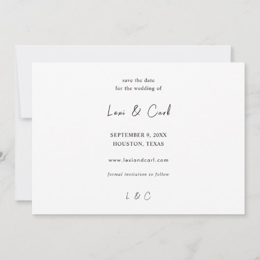 Invitation Photo & Calligraphie 5 MOD Enregistrer la date (Dos)