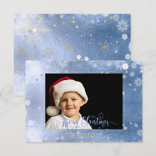 Invitation Photo/calligraphie de Noël de PixDezines (Devant / Derrière)