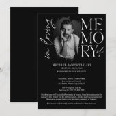 Invitation Photo Calligraphie Moderne En Mémoire Amoureuse Fu (Devant / Derrière)