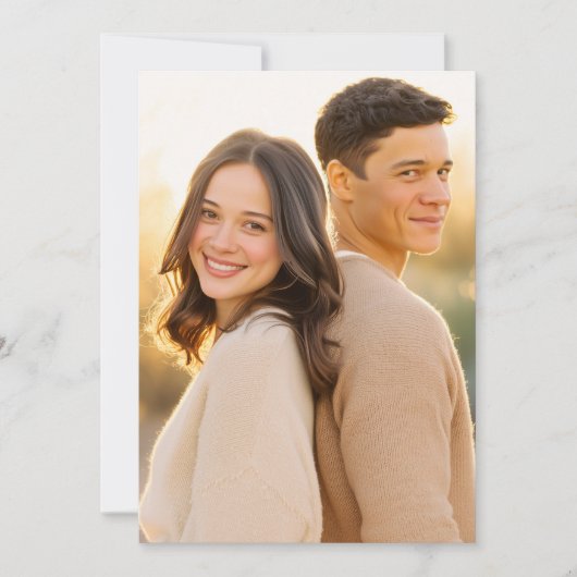 Invitation Photo Candid Beige Chaud (Devant)