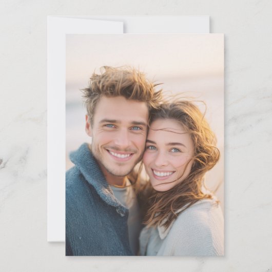 Invitation Photo Candid en Beige Chaud (Devant)