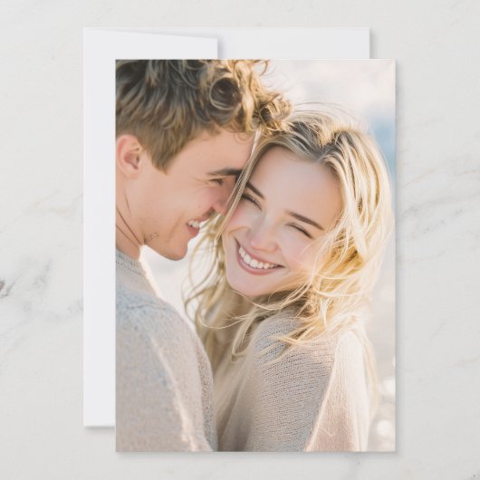 Invitation Photo Candide Beige Romantique (Devant)