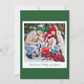 Invitation Photo Cardinal Wreath Green Holiday Card (Dos)