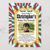 Invitation Photo Carnaval de Carnaval de cirque fête d'annive (Devant / Derrière)